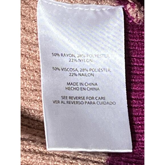 Express Women's Crewneck Long Sleeved Relaxed Fit Sweater XL Tan/Black/Fuschia - Picture 3 of 7